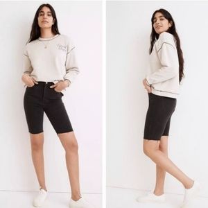 MADEWELL Roadtripper Supersoft Biker Shorts In Lunar Wash Black, Size 25